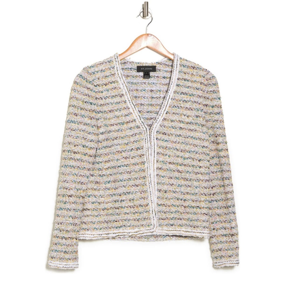⭐️ ST. JOHN Soft Paper Eyelash Tweed Knit Jacket